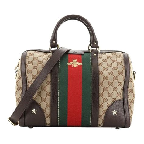 gucci web bee boston bag|Gucci shoulder bag beige.